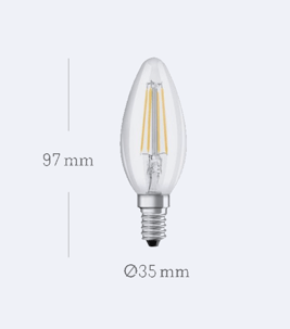 LED Kerze Filament E14 2W (220-240V)